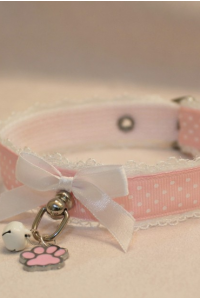 Pink and Lace Kitten Collar (Skinny Collar)