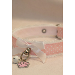 Pink and Lace Kitten Collar (Skinny Collar)