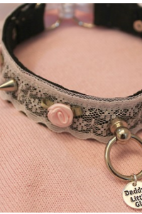 Studded Rose Lace Collar