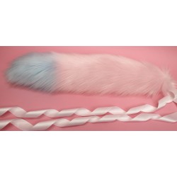 18" Cotton Candy Fox Tail (White Ties)