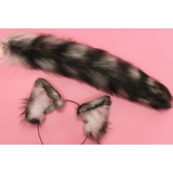 18" Silver Tabby Kitten Tail (Airbrushed)