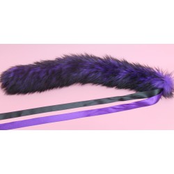 24" Black and Purple Cat Tail (Black and Purple Ties)