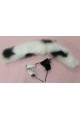 Black & White Kitten Set (Realistic Kitten Ears/ 24" Cat Tail)