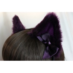 Aubergine Cat Ears (No front fluffs)