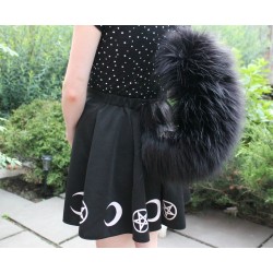 Black Siberian Cat Tail 4" Faux Fur Length!
