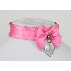 Bubble Gum Pink Pleated Collar