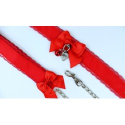 Red Lace Collar  & Leash Set (Buckled)