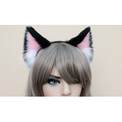 Black & Pink Cat Ears