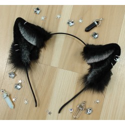 Black & Grey Kitten Ears