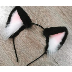 Black and Pink Kitten Ears